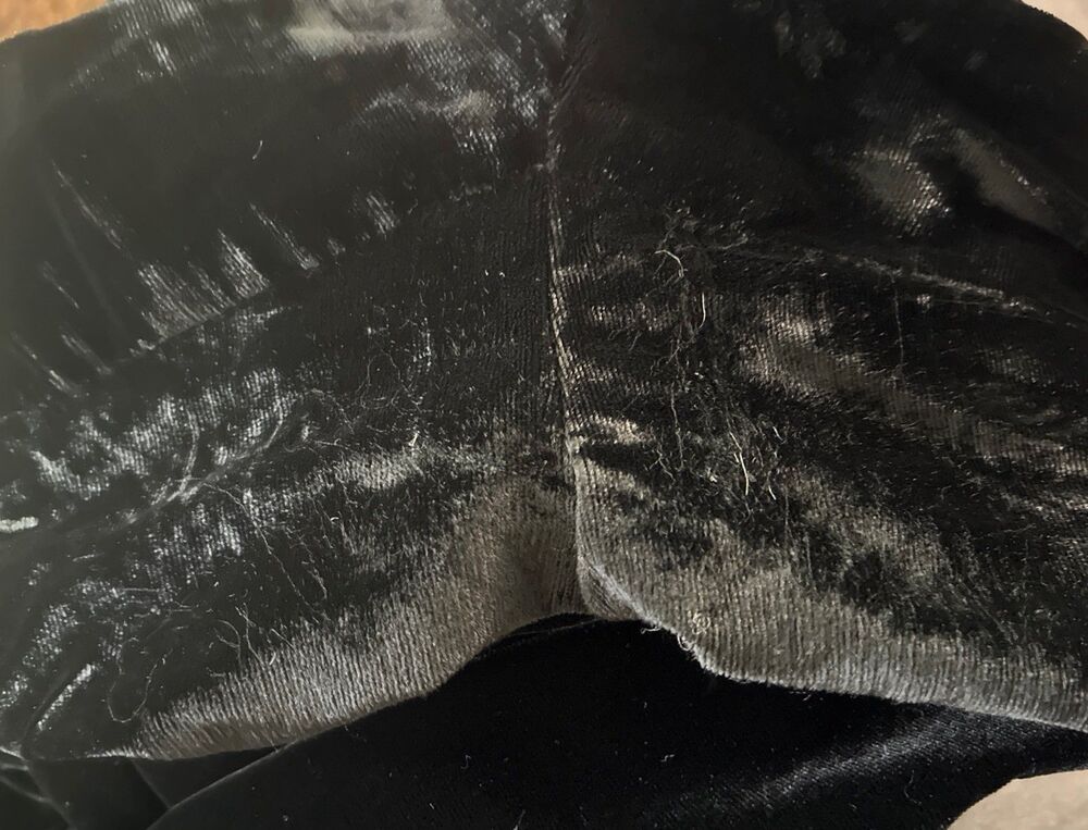 Vtg Coldwater Creek Wide Leg Velvet Pants 16P Black Side-Zip Victorian Holiday - Picture 14 of 16
